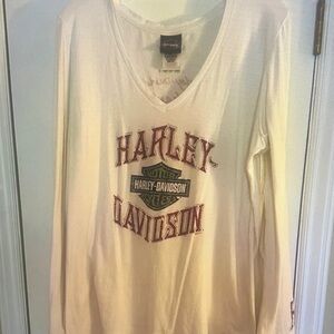 Harley-Davidson White Long Sleeve Shirt